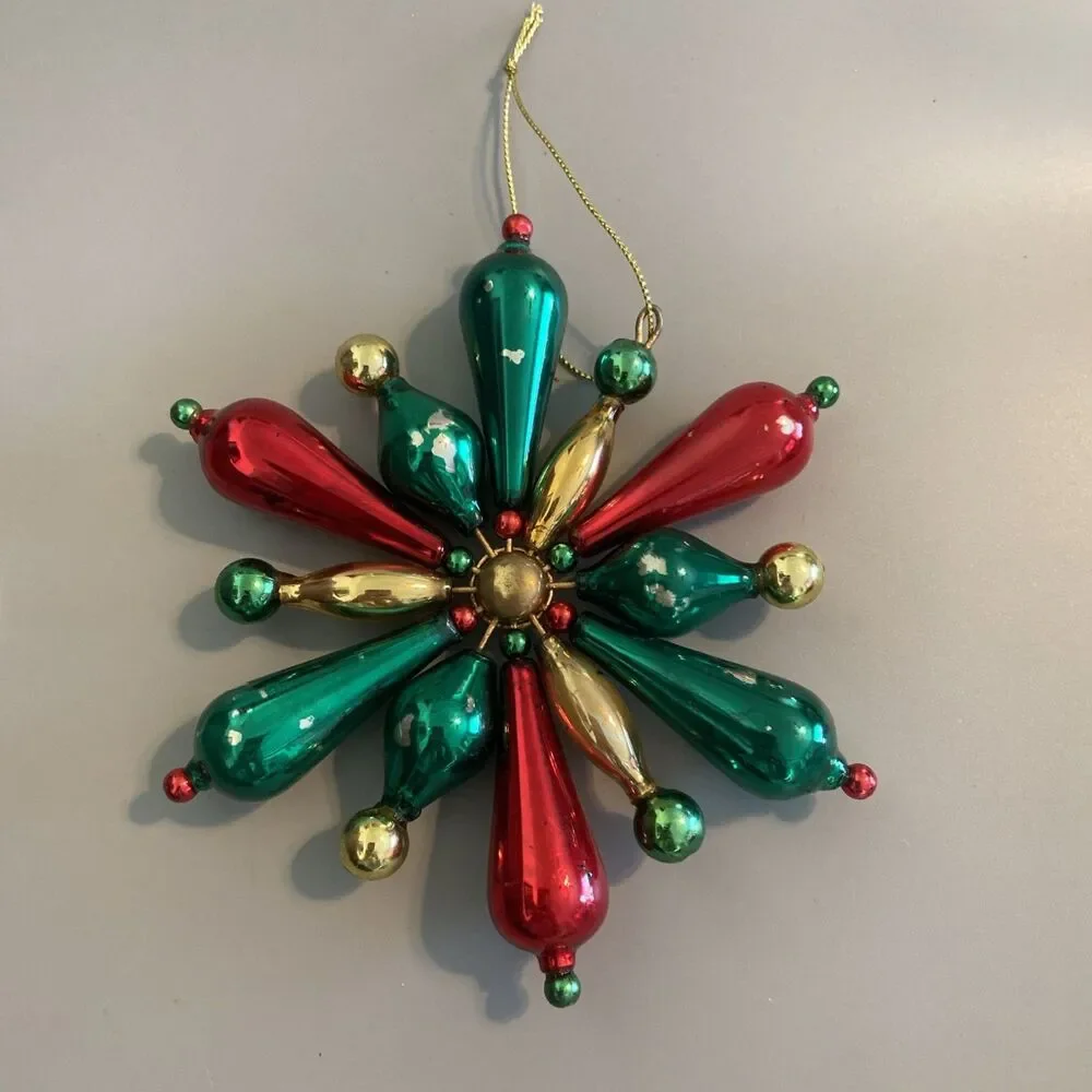 Vintage Christmas Ornament Starburst Snowflake 5.5